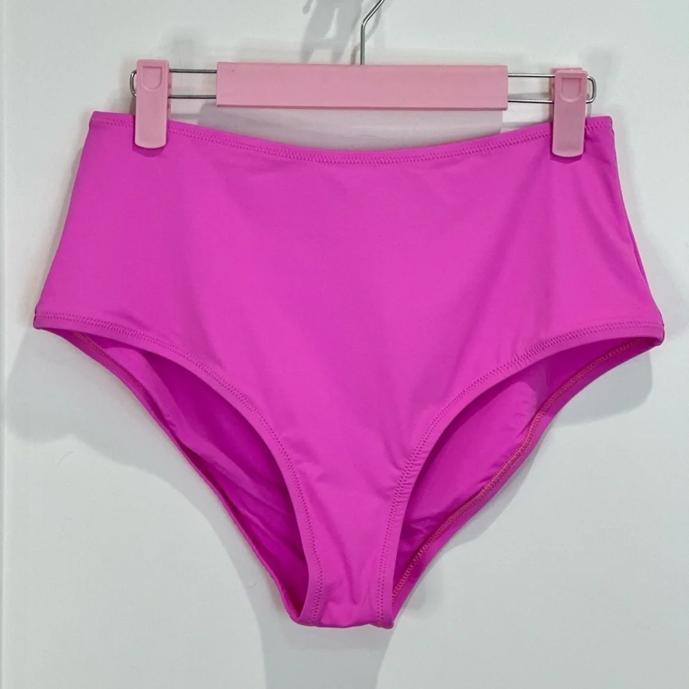 Skims Full Brief Bikini Bottom Recycled Swim High Waisted Orchid Pink Medium NWT